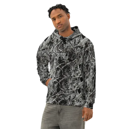 Silver Shatter on a Cotton Hoodie
