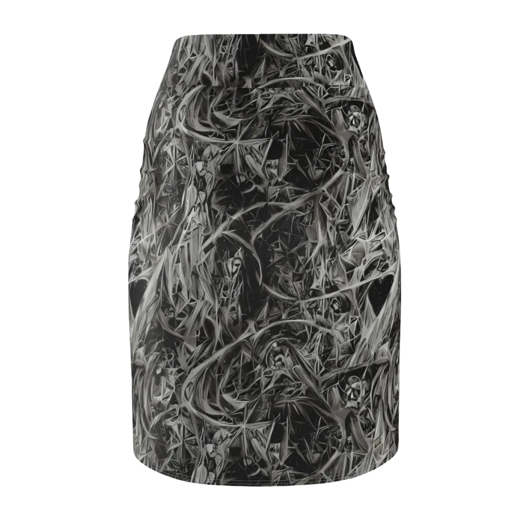 Silver Shatter on Pencil Skirt — Back