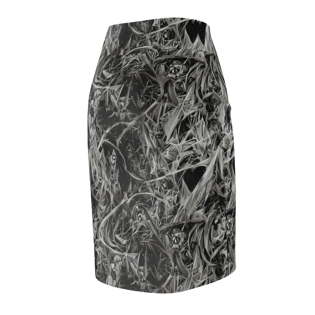 Silver Shatter on Pencil Skirt — Back Side