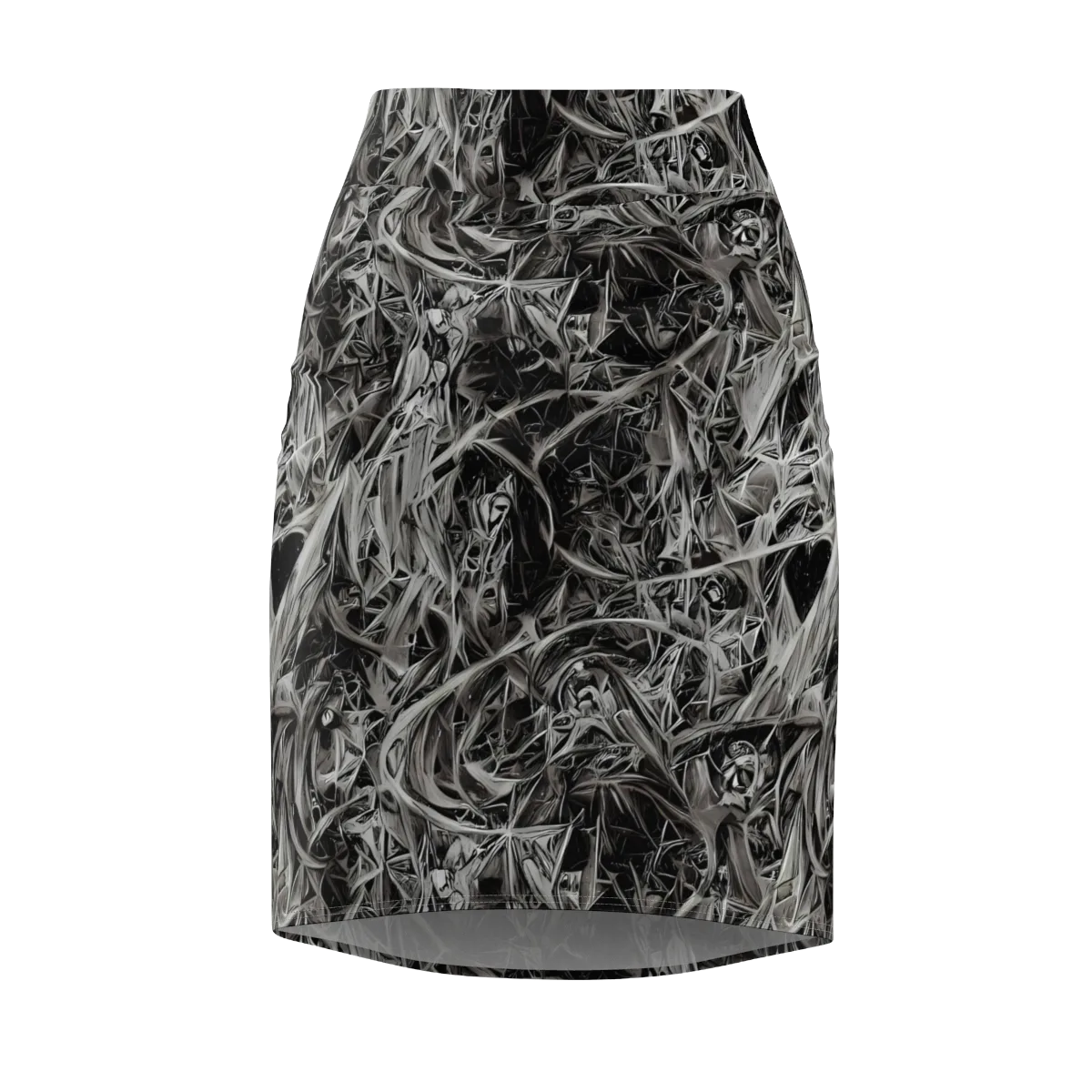 Silver Shatter on Pencil Skirt — Front
