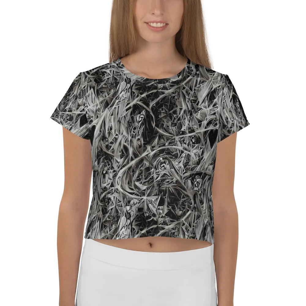 Silver Shatter on Crop Tee — Front