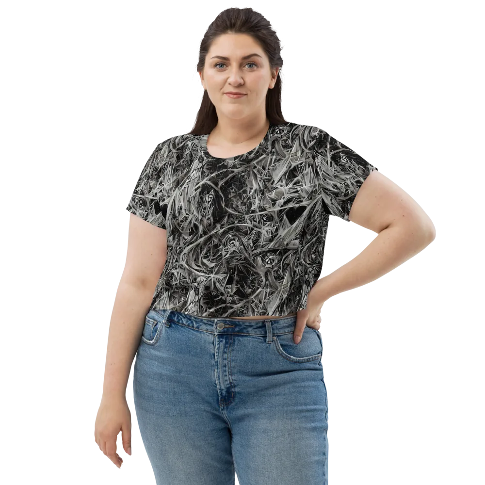 Silver Shatter on Crop Tee — Front