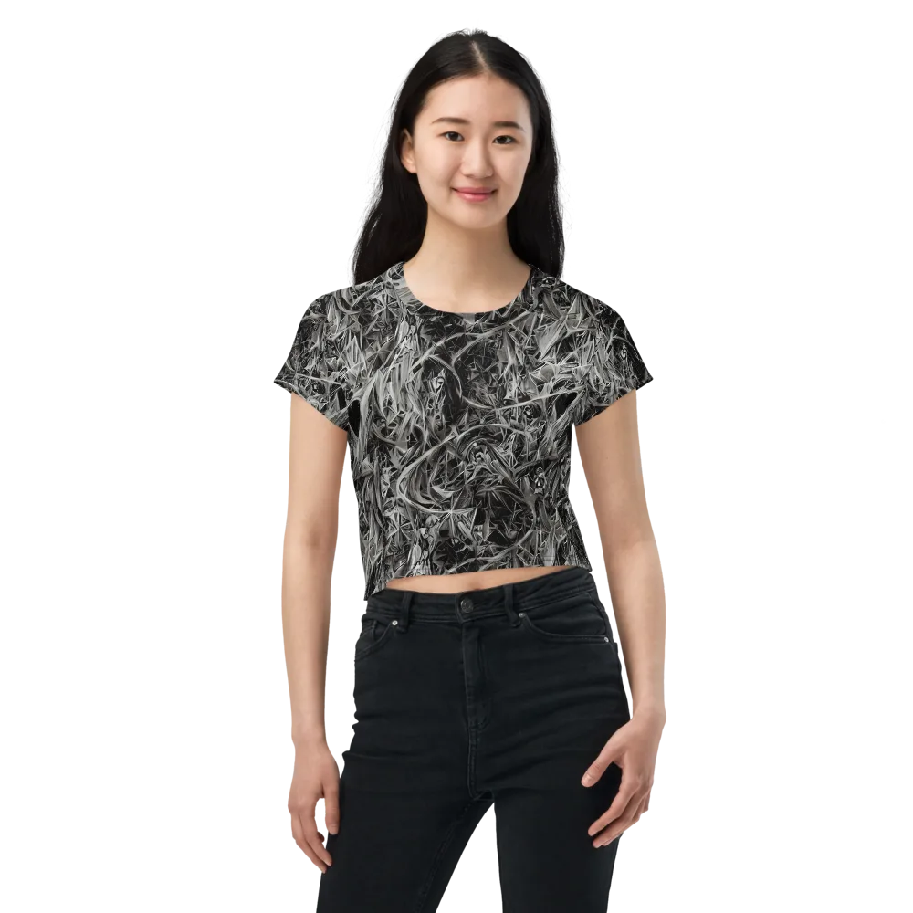 Silver Shatter on Crop Tee — Front