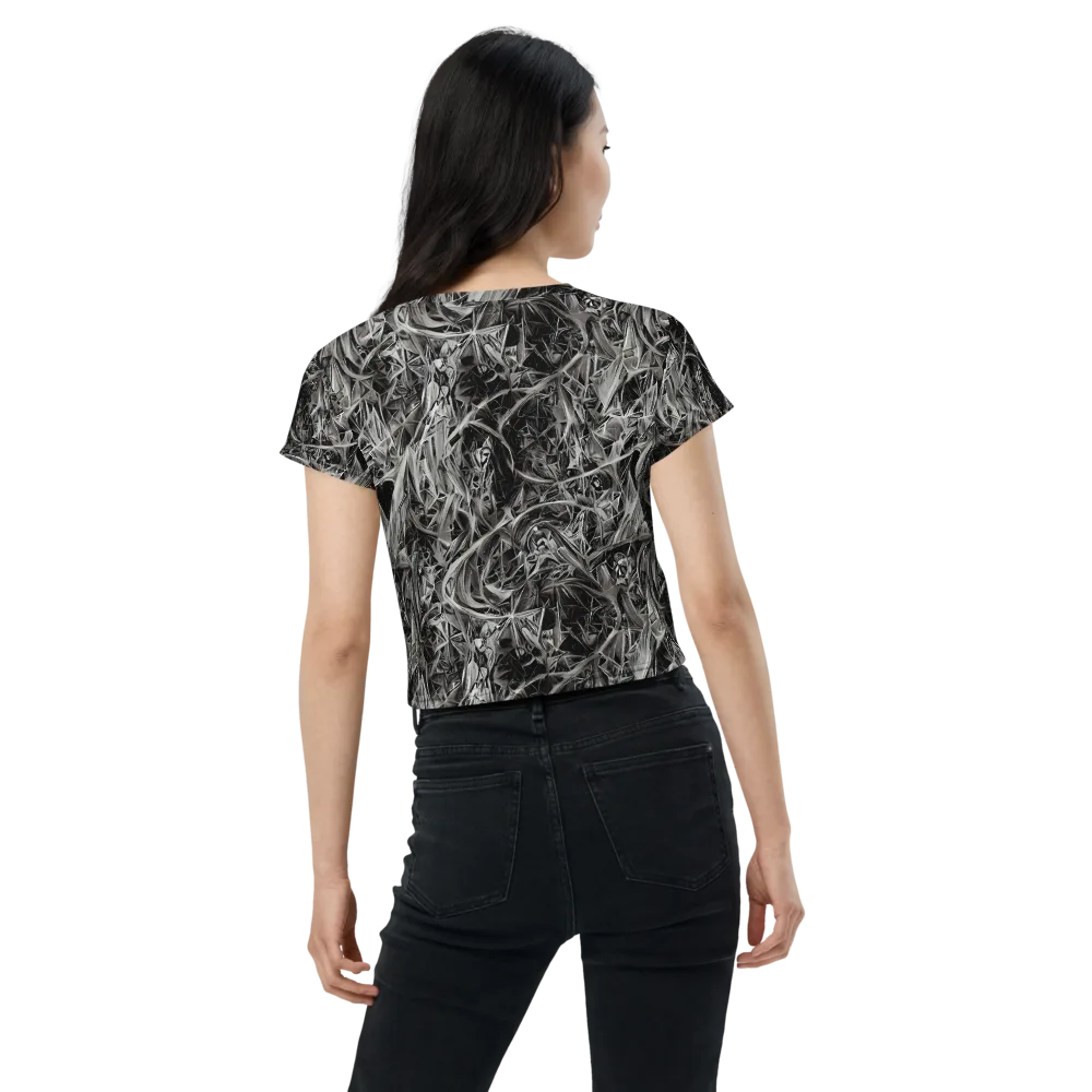 Silver Shatter on Crop Tee — Back