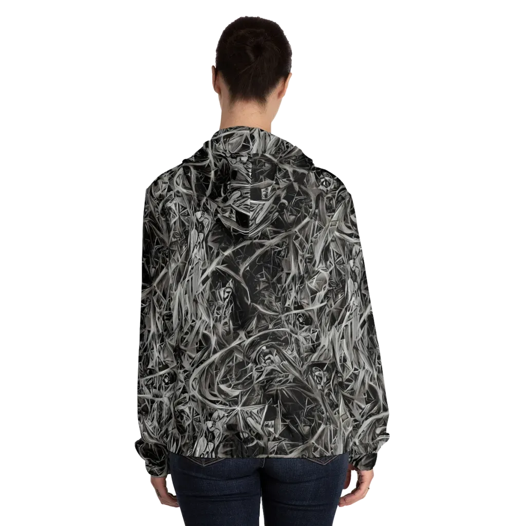 Silver Shatter on Women's Full-Zip Hoodie — Back On Person