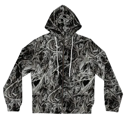 Silver Shatter on a Women's Full-Zip Hoodie
