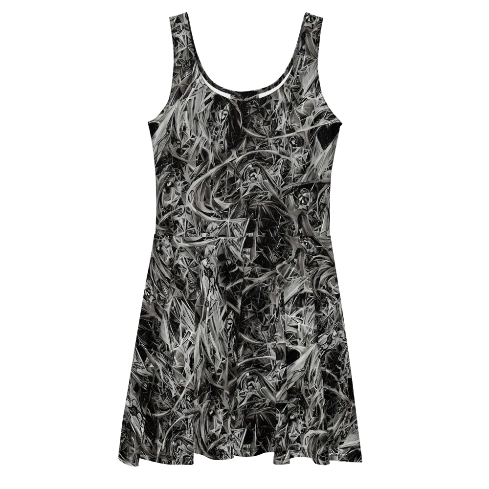 Silver Shatter on Skater Dress — Front