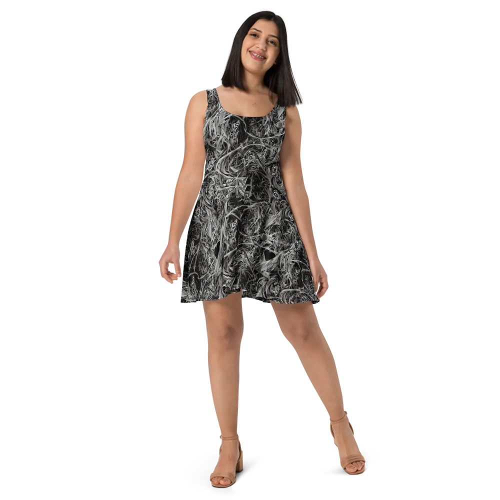 Silver Shatter on Skater Dress — Front