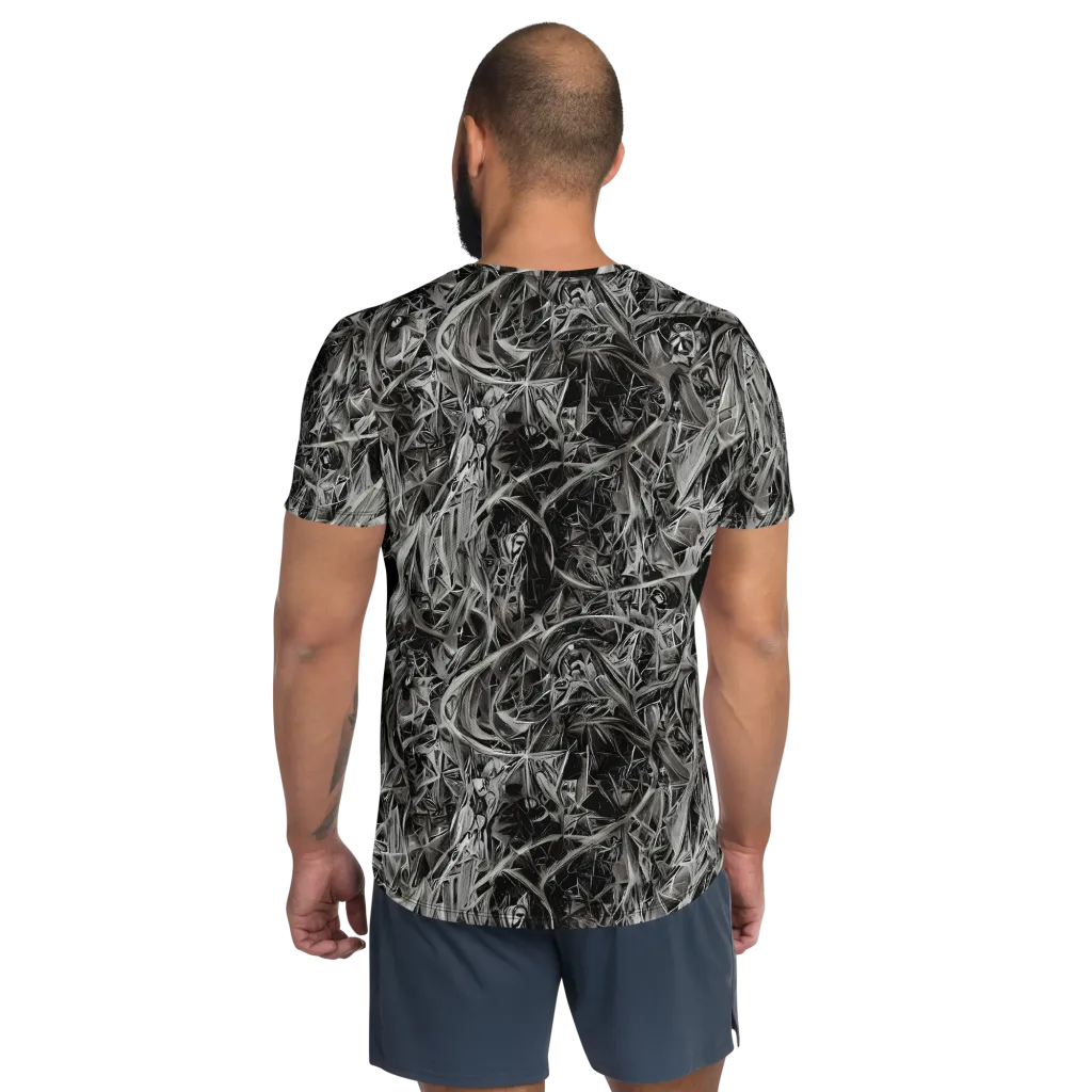 Silver Shatter on Men's Athletic T-Shirt — Back