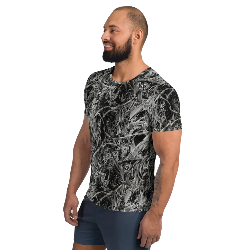 Silver Shatter on Men's Athletic T-Shirt — Left