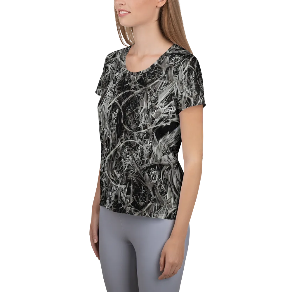 Silver Shatter on Women's Athletic T-Shirt — Left