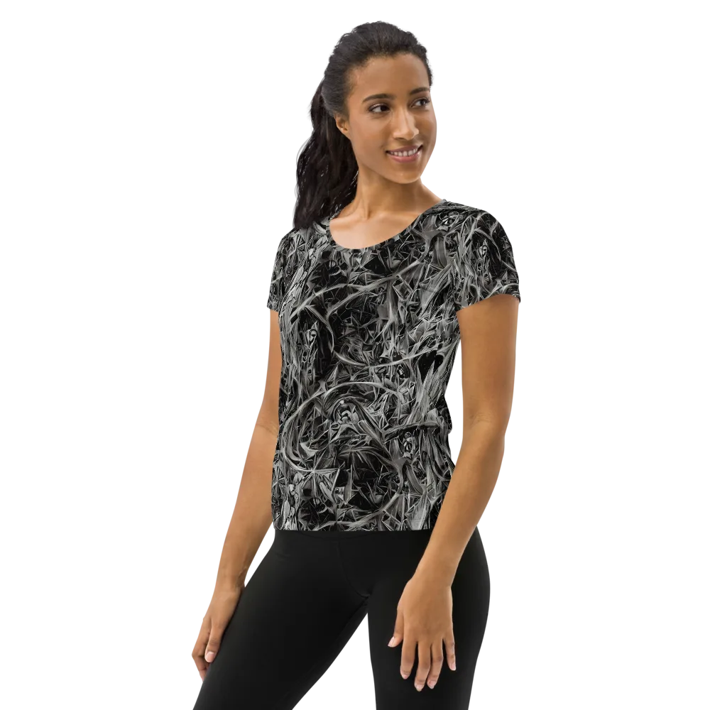 Silver Shatter on Women's Athletic T-Shirt — Left
