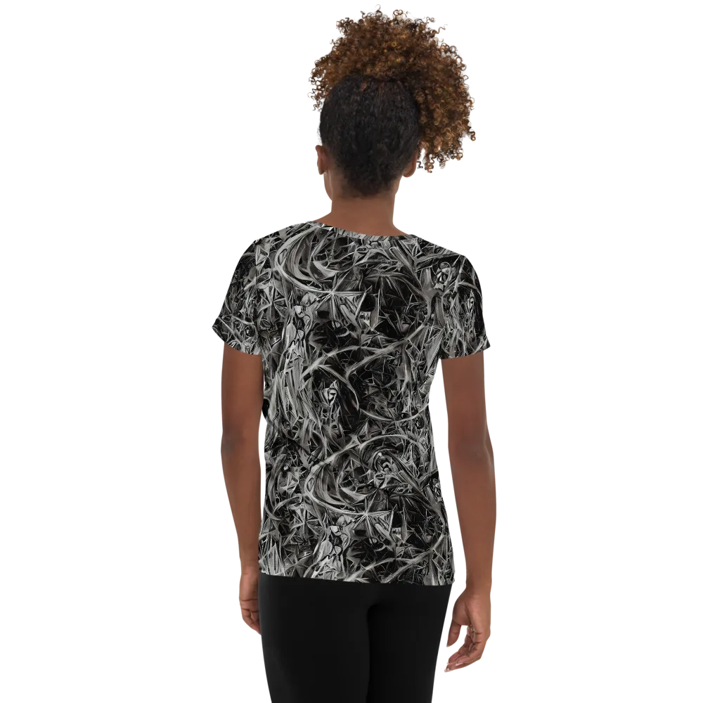 Silver Shatter on Women's Athletic T-Shirt — Back