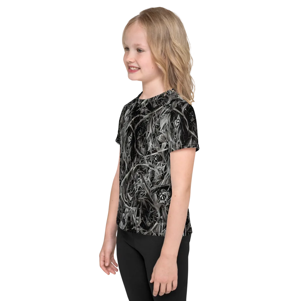 Silver Shatter on Kids Crew Neck T-Shirt — Left