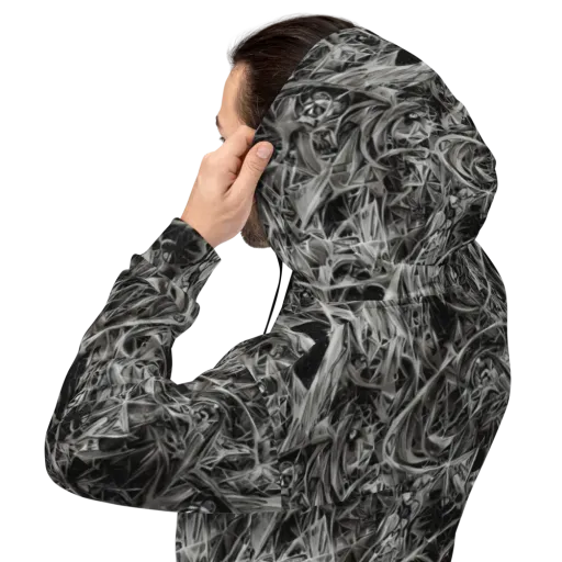 Silver Shatter on a Hoodie