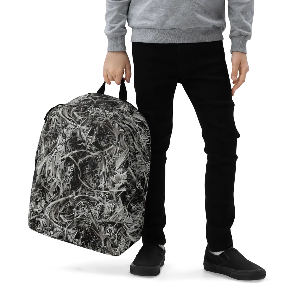 Silver Shatter on Minimalist Backpack — Zoomed-in