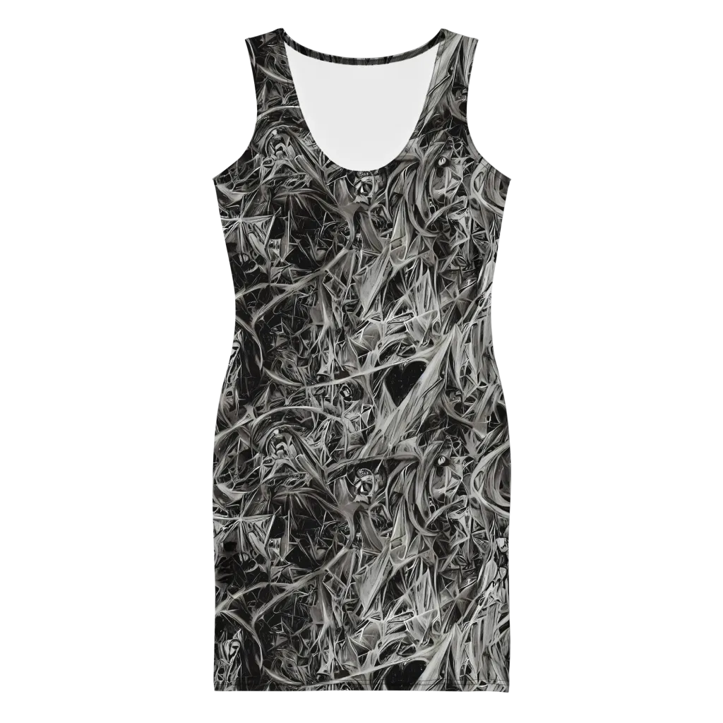 Silver Shatter on Bodycon Dress — Front
