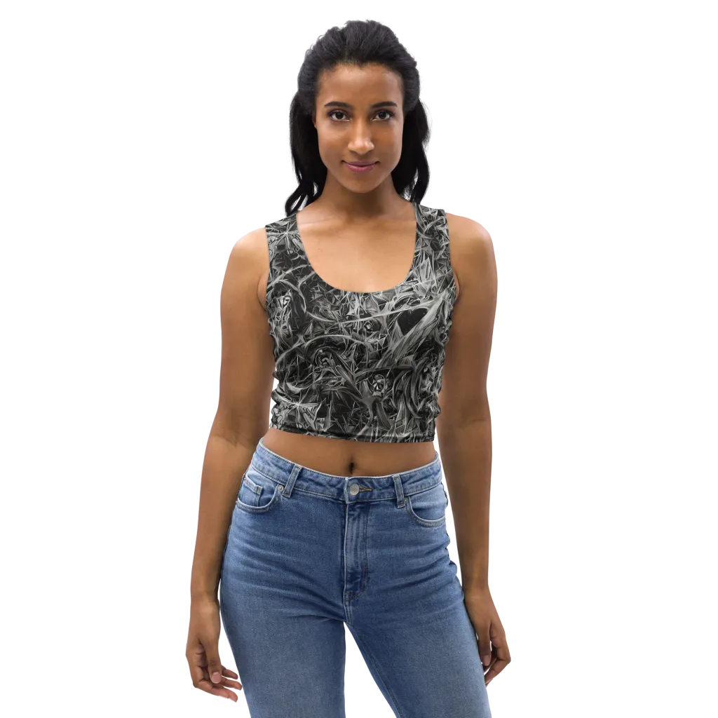 Silver Shatter on Crop Top — Front