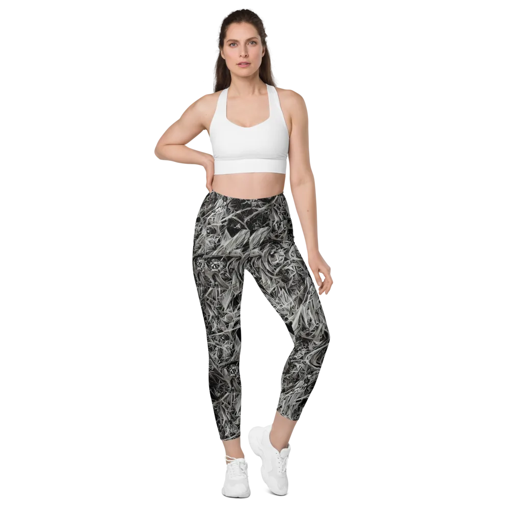 Silver Shatter on Leggings with Pockets — Front