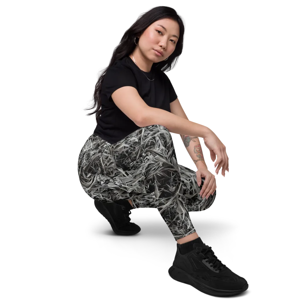 Silver Shatter on Leggings with Pockets — Right Front