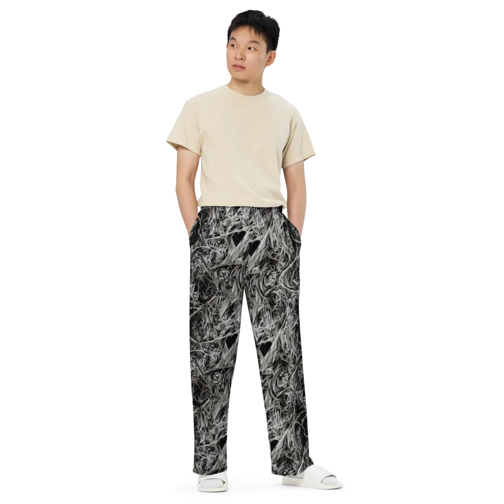Silver Shatter on Wide-Leg Pants — Front