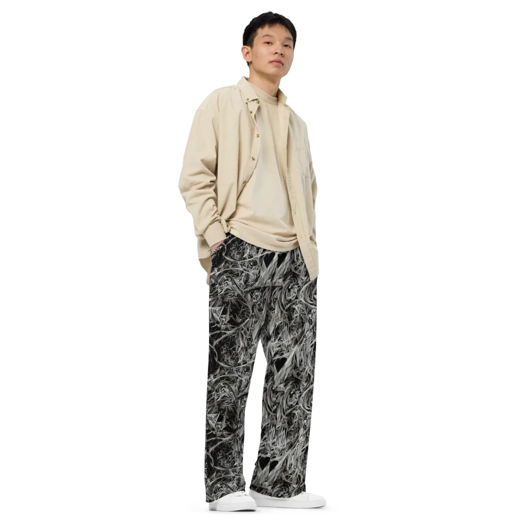 Silver Shatter on Wide-Leg Pants — Right Front