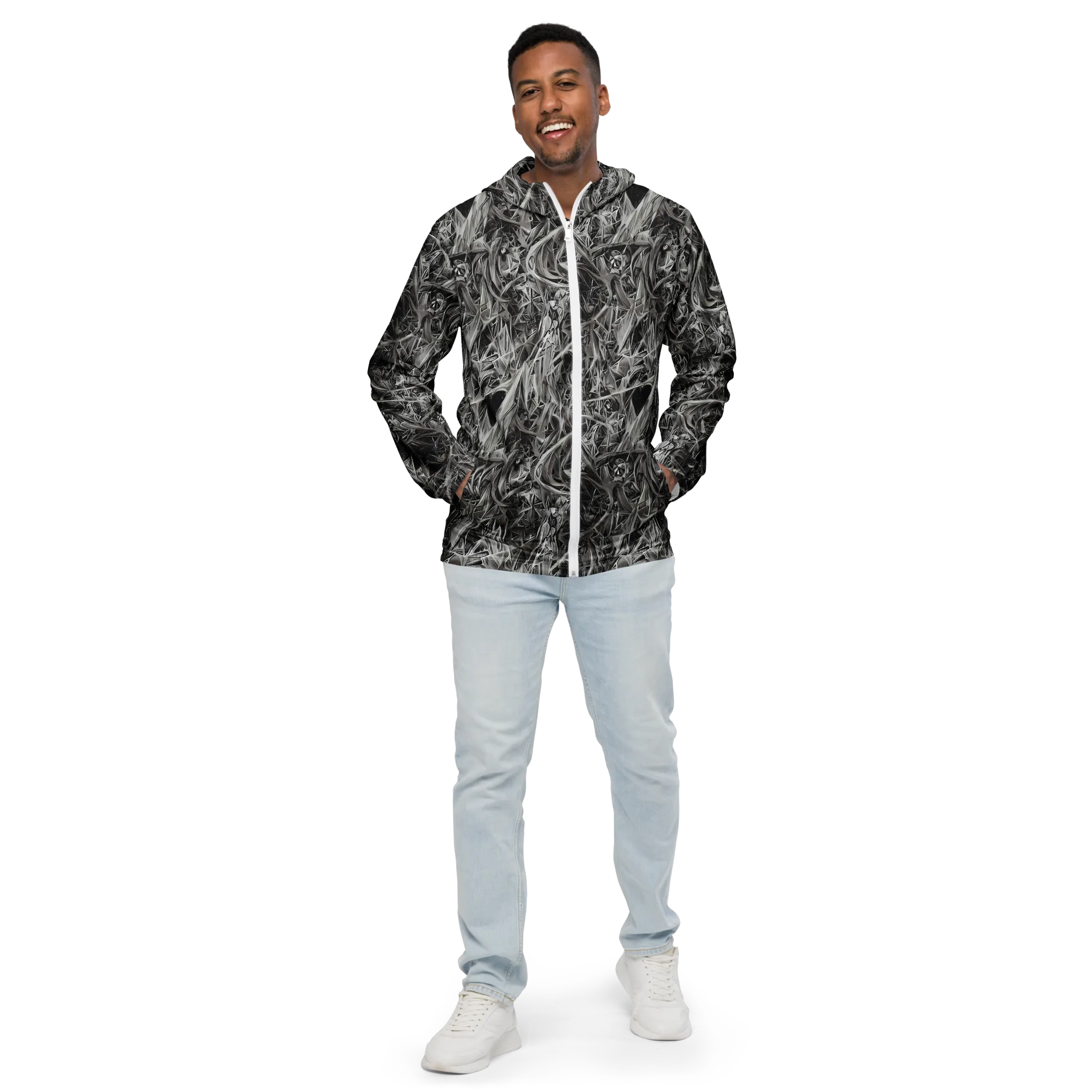 Silver Shatter on Men's Windbreaker — Front