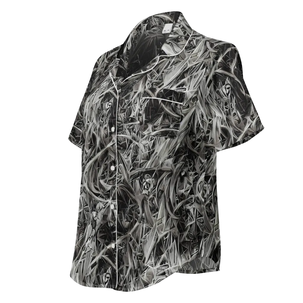 Silver Shatter on Women's Short Sleeve Pajama Top — Left Front