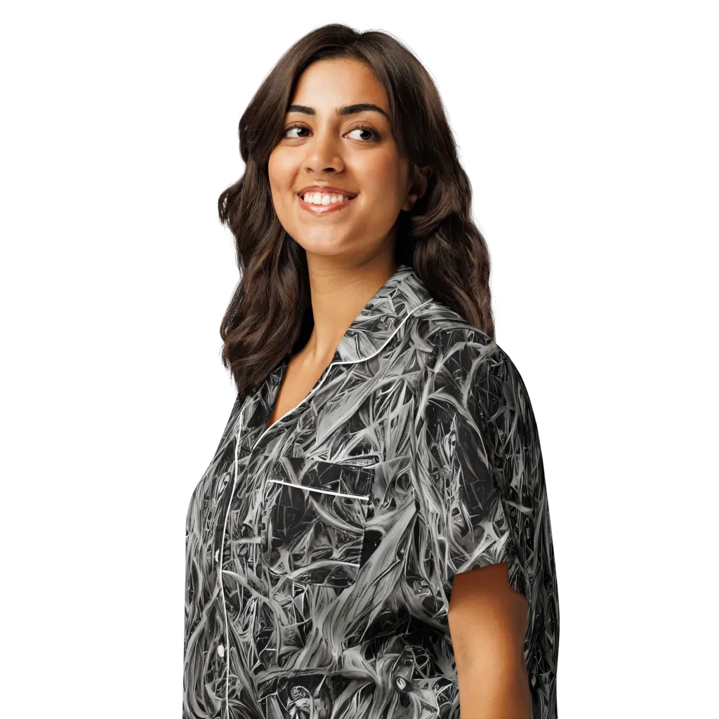 Silver Shatter on Women's Short Sleeve Pajama Top — Left Front