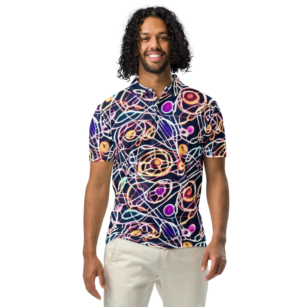 Galactic Entanglement on Men's Slim Fit Polo Shirt — Front