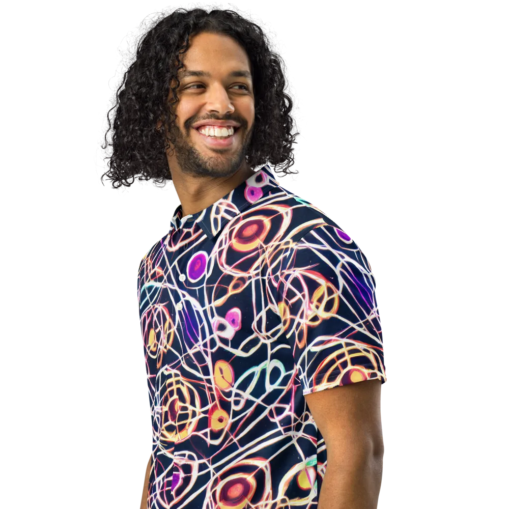 Galactic Entanglement on Men's Slim Fit Polo Shirt — Left Front