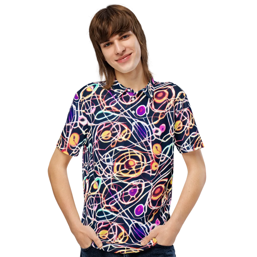 Galactic Entanglement on Men's Slim Fit Polo Shirt — Front