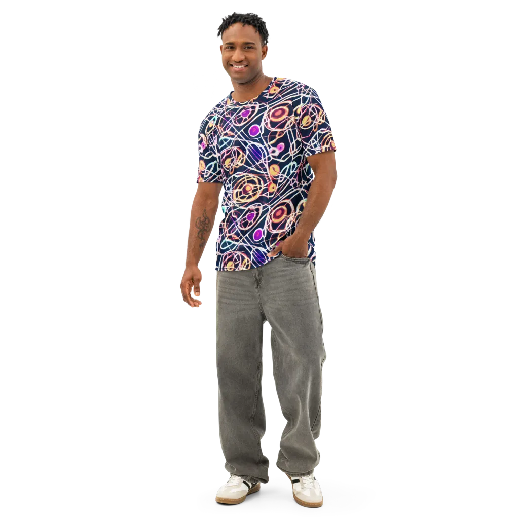 Galactic Entanglement on Men's Cotton Crew Neck T-Shirt — Front