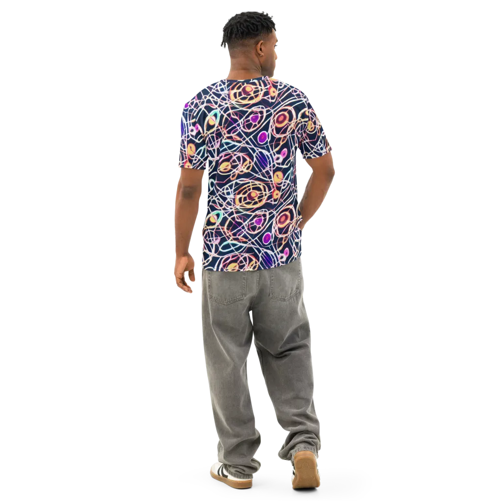 Galactic Entanglement on Men's Cotton Crew Neck T-Shirt — Back