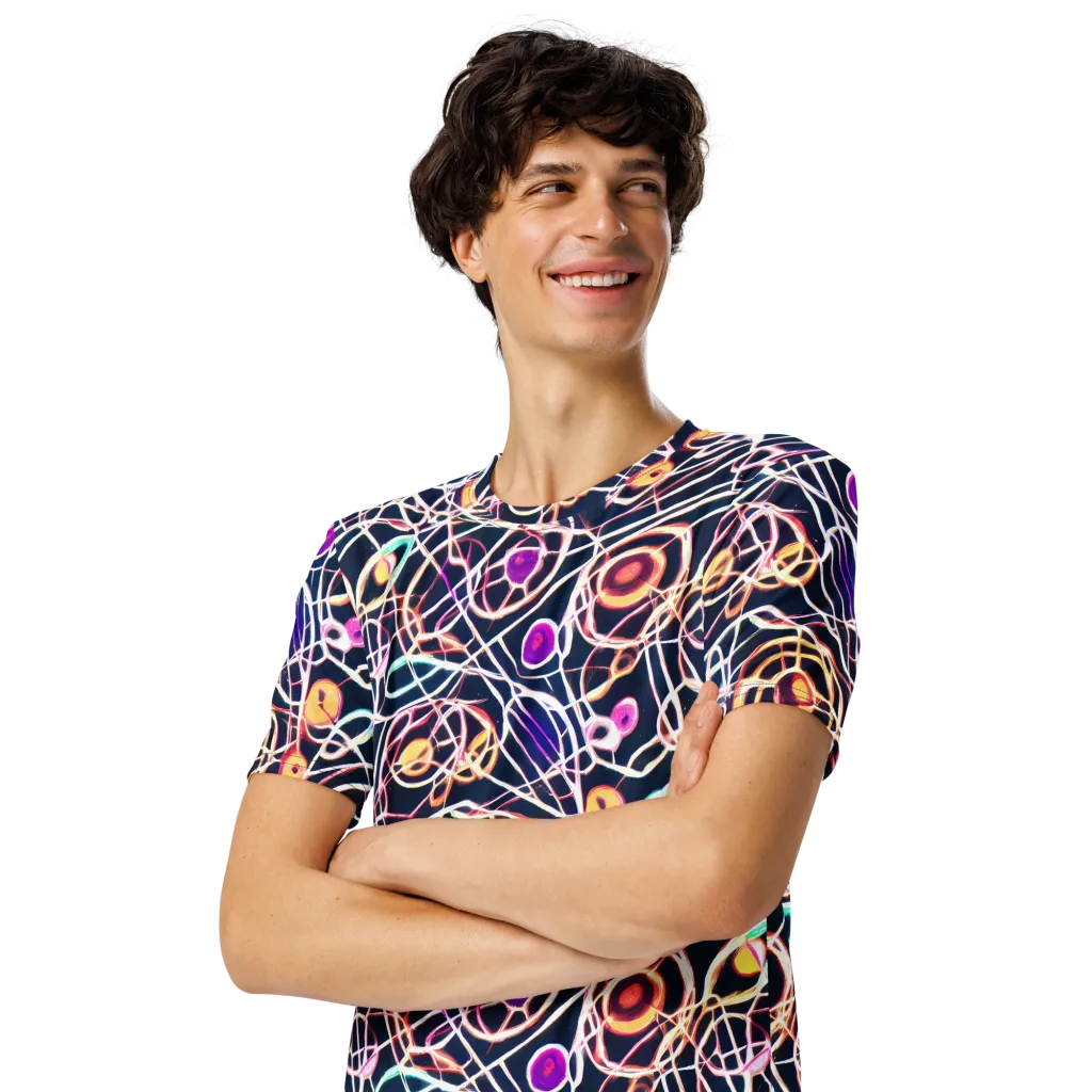Galactic Entanglement on Men's Crew Neck T-Shirt — Left Front
