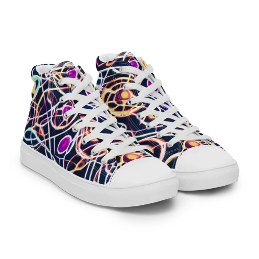 Galactic Entanglement on a Men's High Top Canvas Shoes