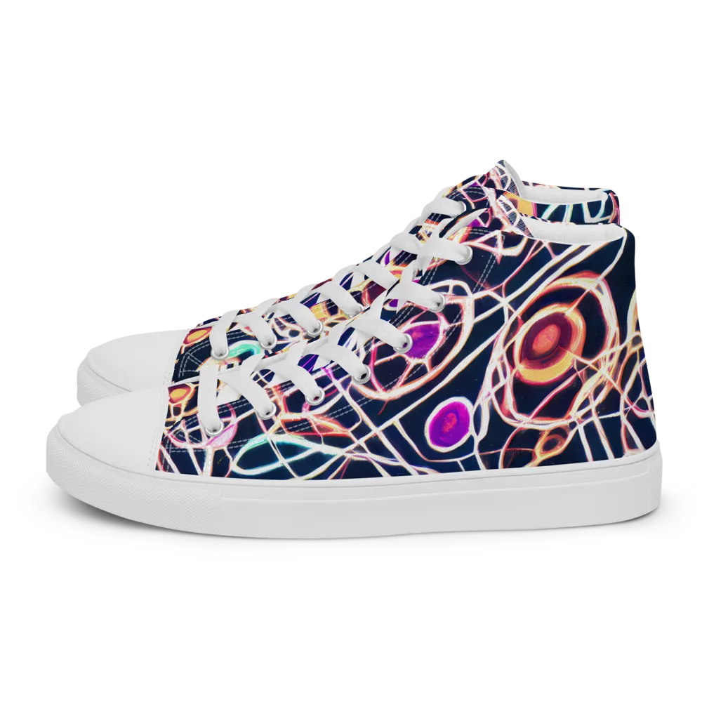 Galactic Entanglement on Men's High Top Canvas Shoes — Left
