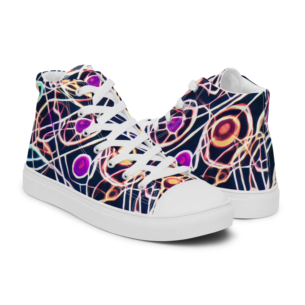 Galactic Entanglement on Men's High Top Canvas Shoes — Right
