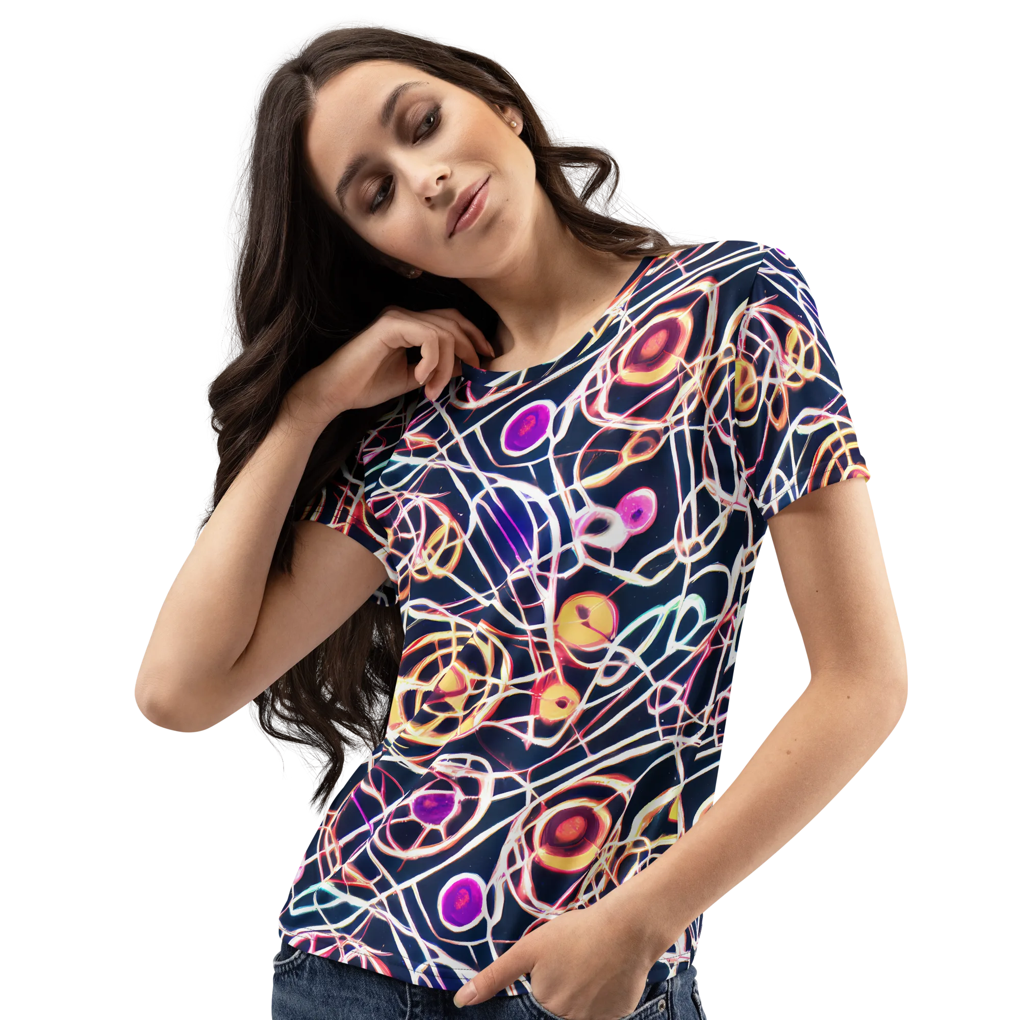 Galactic Entanglement on Women's Crew Neck T-Shirt — Left Front