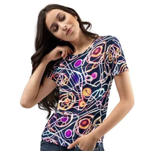 Galactic Entanglement on a Women's Crew Neck T-Shirt