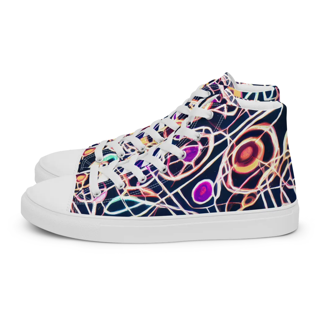 Galactic Entanglement on Women's High Top Canvas Shoes — Left