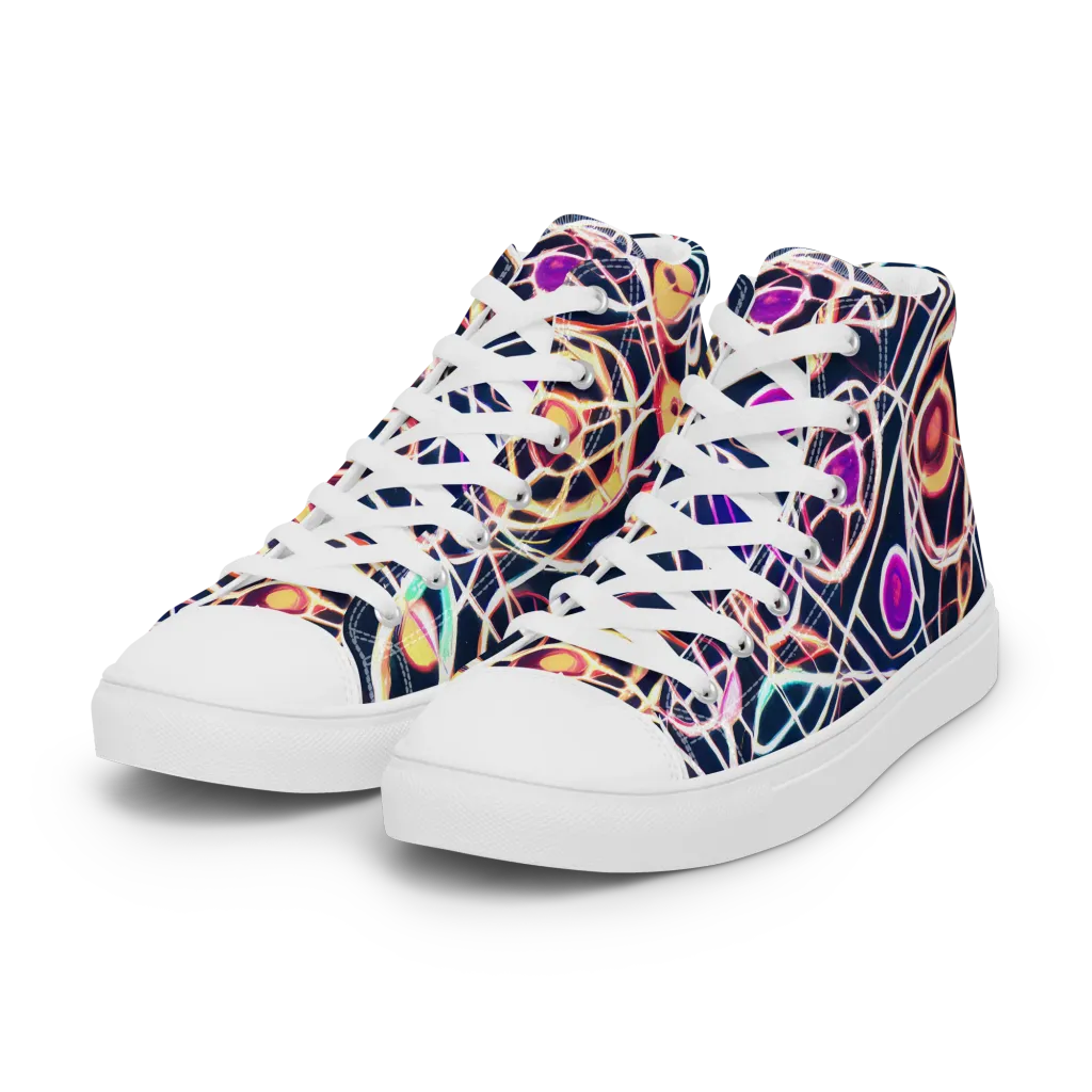 Galactic Entanglement on Women's High Top Canvas Shoes — Left Front