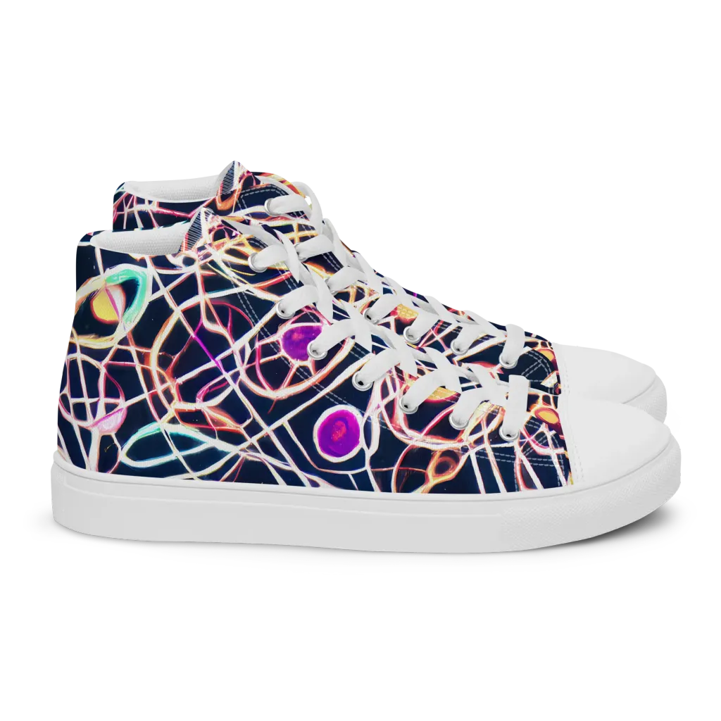 Galactic Entanglement on Women's High Top Canvas Shoes — Right