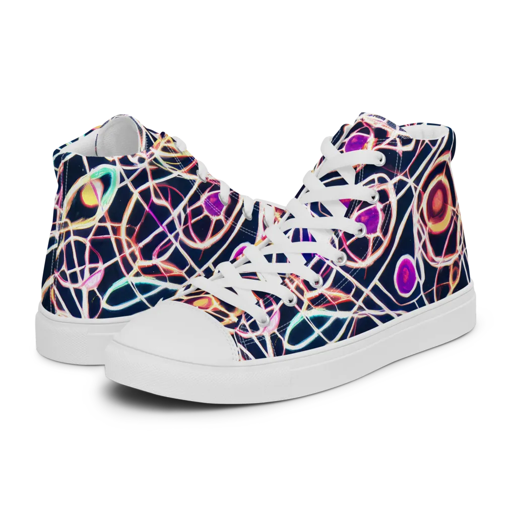 Galactic Entanglement on Women's High Top Canvas Shoes — Left