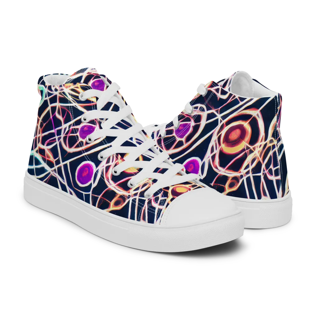 Galactic Entanglement on Women's High Top Canvas Shoes — Right