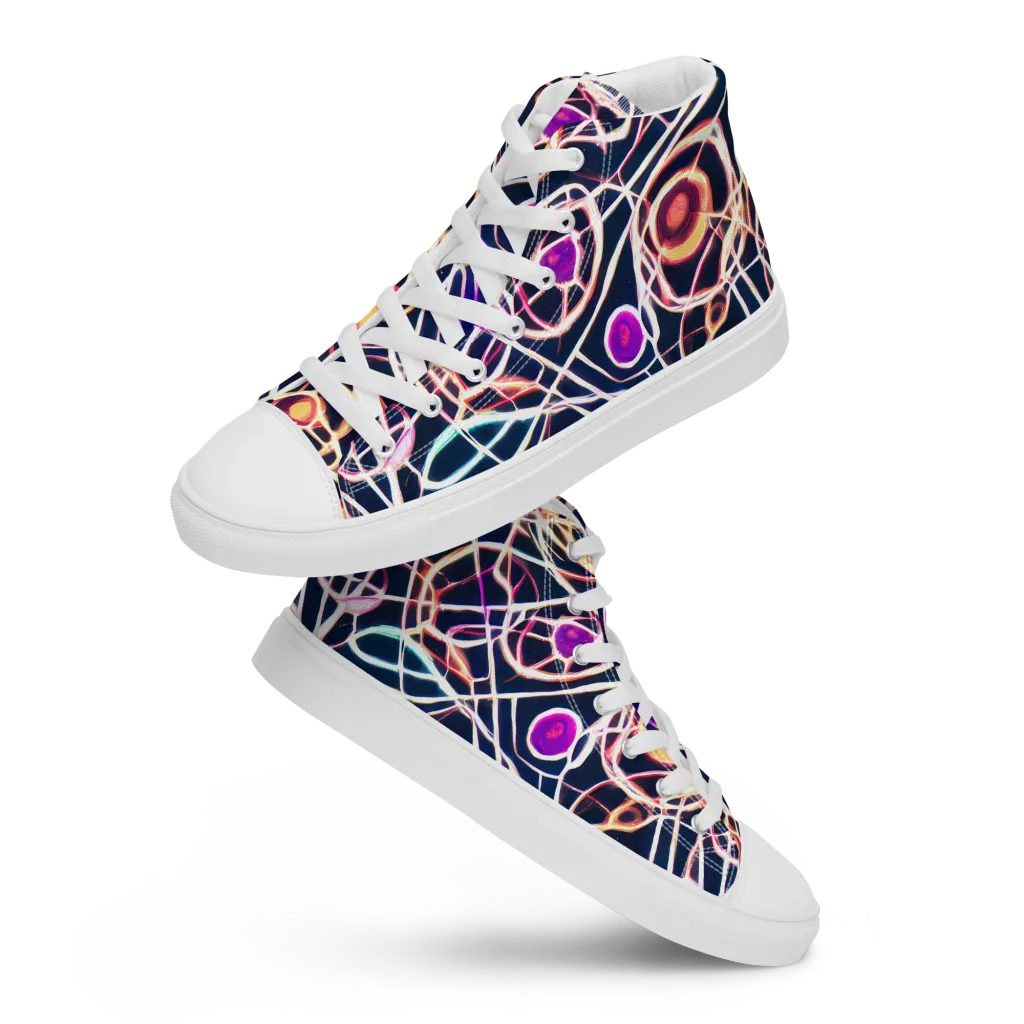Galactic Entanglement on Women's High Top Canvas Shoes — Front