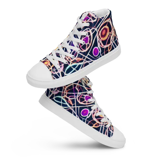 Galactic Entanglement on a Women's High Top Canvas Shoes