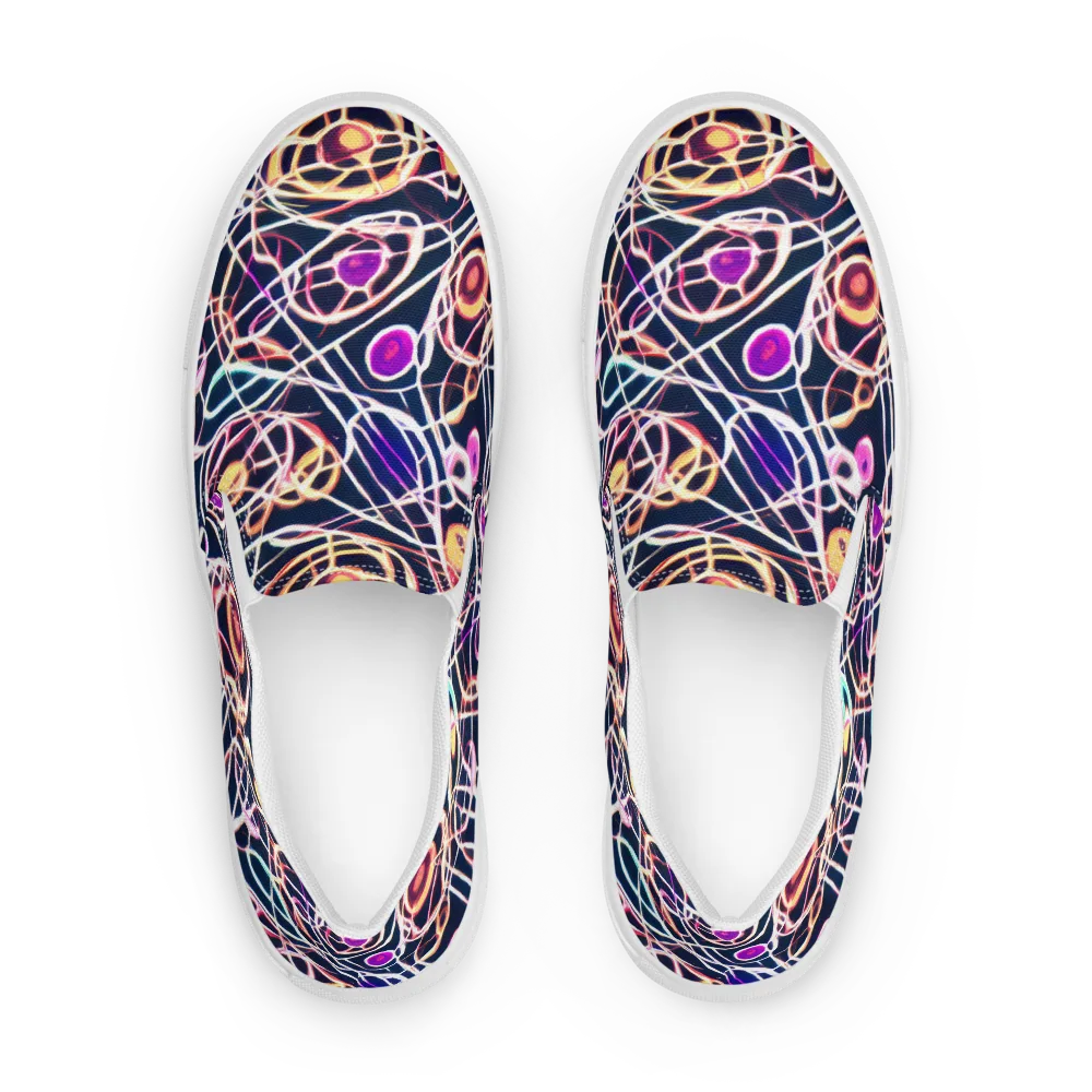 Galactic Entanglement on Men's Slip-On Canvas Shoes — Front