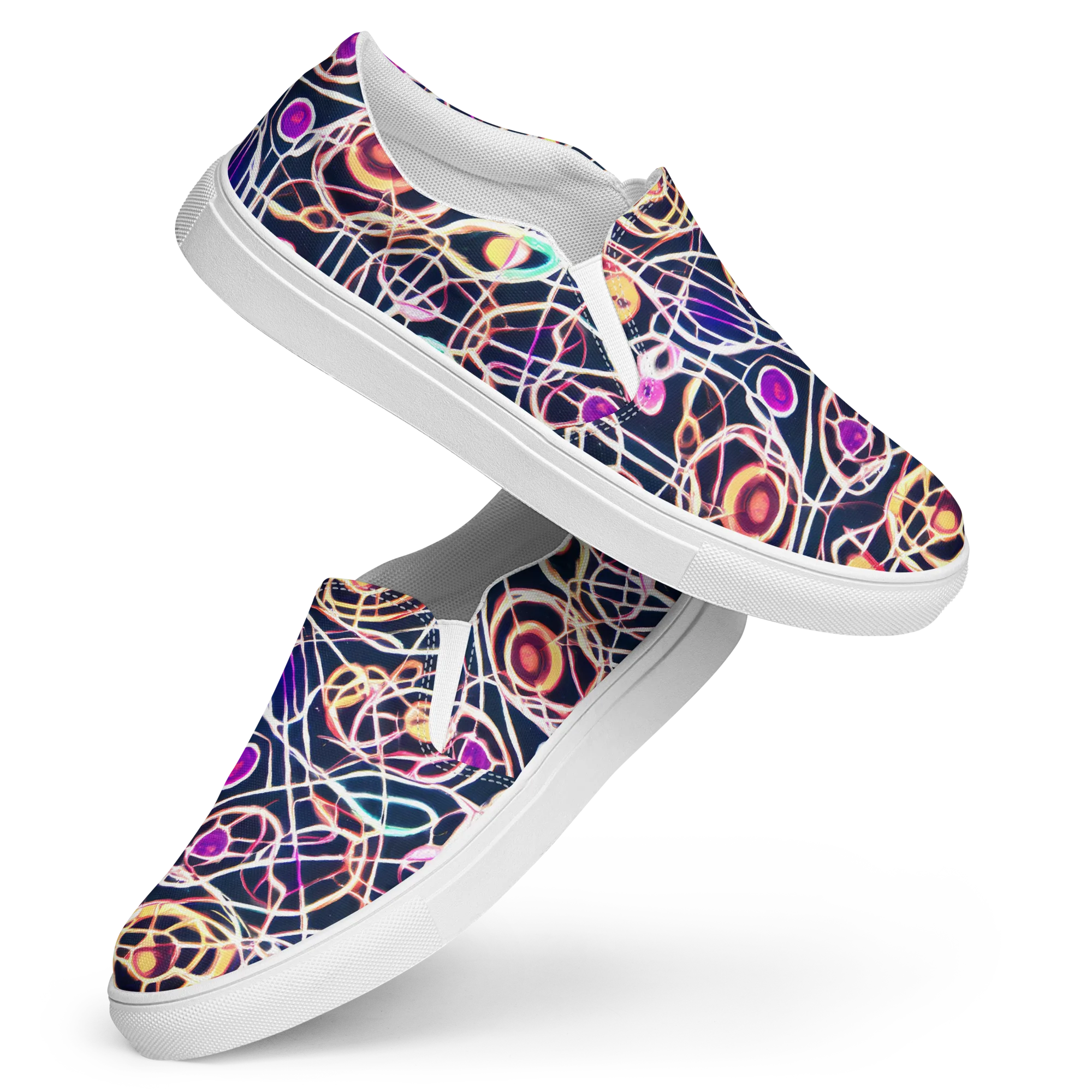Galactic Entanglement on Women's Slip-On Canvas Shoes — Front