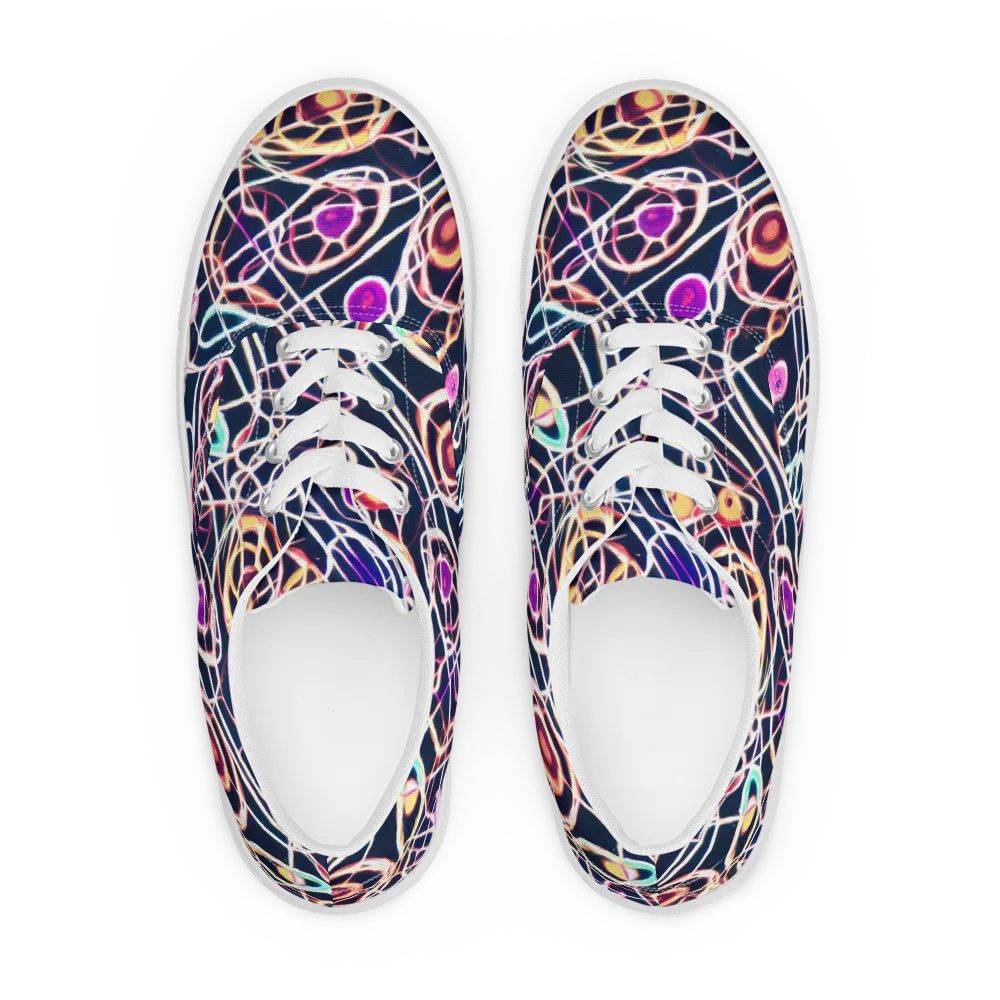 Galactic Entanglement on Men's Lace-Up Canvas Shoes — Front